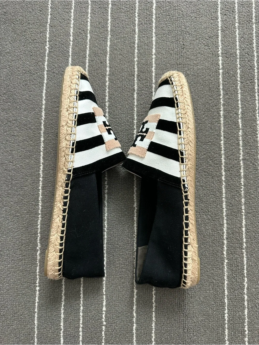 Tory Burch Double T Espadrille Canvas Flats